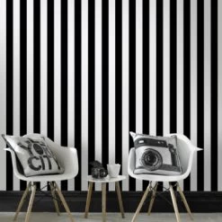 Superfresco Easy Vliesbehang Strepen Zwart-wit 100099 -Behang Verkoop 123 182