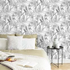 Superfresco Easy Vliesbehang Strelitzia Grijs 111740 -Behang Verkoop 123 316