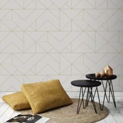 Superfresco Easy Vliesbehang Geo Goud (111533) -Behang Verkoop 123 412