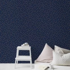 Superfresco Easy Vliesbehang Confetti Donkerblauw-koper (108561) -Behang Verkoop 123 424