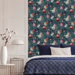 Superfresco Easy Vliesbehang Isabelle Donkerblauw (108623) -Behang Verkoop 123 496