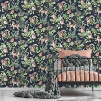 Superfresco Easy Vliesbehang Woodland Dieren Donkerblauw (108568) 3 Superfresco Easy Vliesbehang Woodland Dieren Donkerblauw (108568) - Afbeelding 3