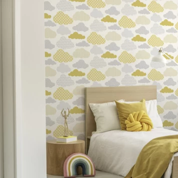 Superfresco Easy Vliesbehang Wolken Geel-grijs (108267) 2 Superfresco Easy Vliesbehang Wolken Geel-grijs (108267) - Afbeelding 2