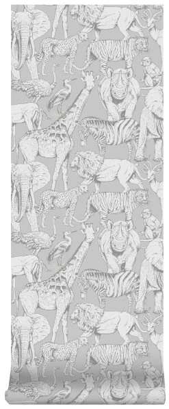 Superfresco Easy Vliesbehang Jungle Dieren Grijs (dessin 108567) -Behang Verkoop 41 1156