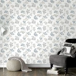 Superfresco Easy Vliesbehang Bloesem Blauw (dessin 2258-41) -Behang Verkoop 41 1277