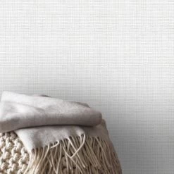 Superfresco Easy Vliesbehang Hessian Uni Wit (dessin 104872) -Behang Verkoop 41 524