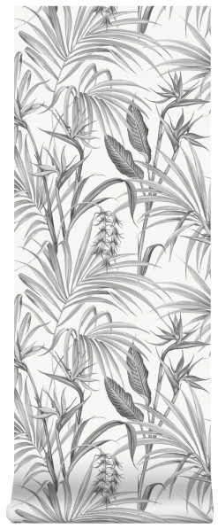 Superfresco Easy Vliesbehang Strelitzia Grijs (dessin 111740) -Behang Verkoop 41 67