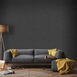 Superfresco Easy Vliesbehang Leer Blokken Zwart (dessin 103482) -Behang Verkoop 41 701