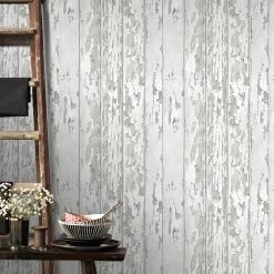 Superfresco Easy Vliesbehang Hout Wit (dessin 105745) -Behang Verkoop 41 707